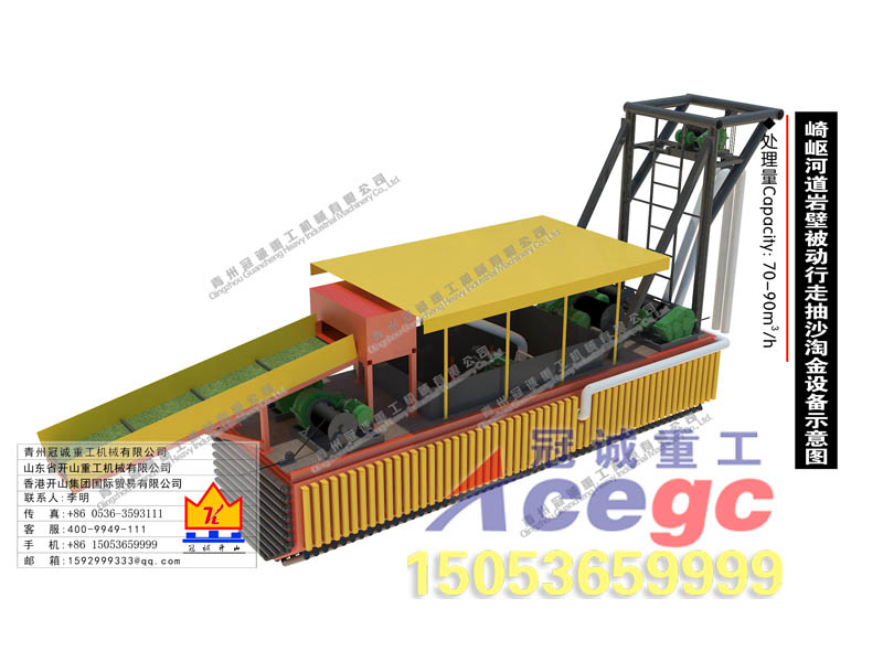 崎嶇河道巖壁被動(dòng)行走沙金設(shè)備